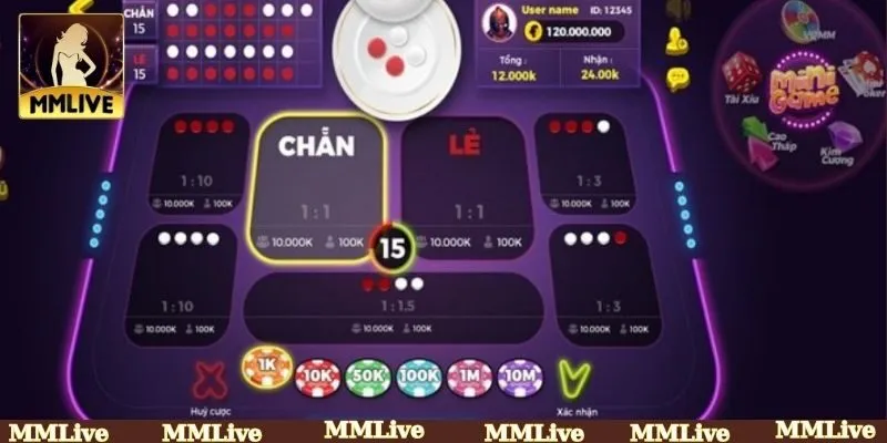 Xóc đĩa MMLIVE minh bạch, không gian lận
